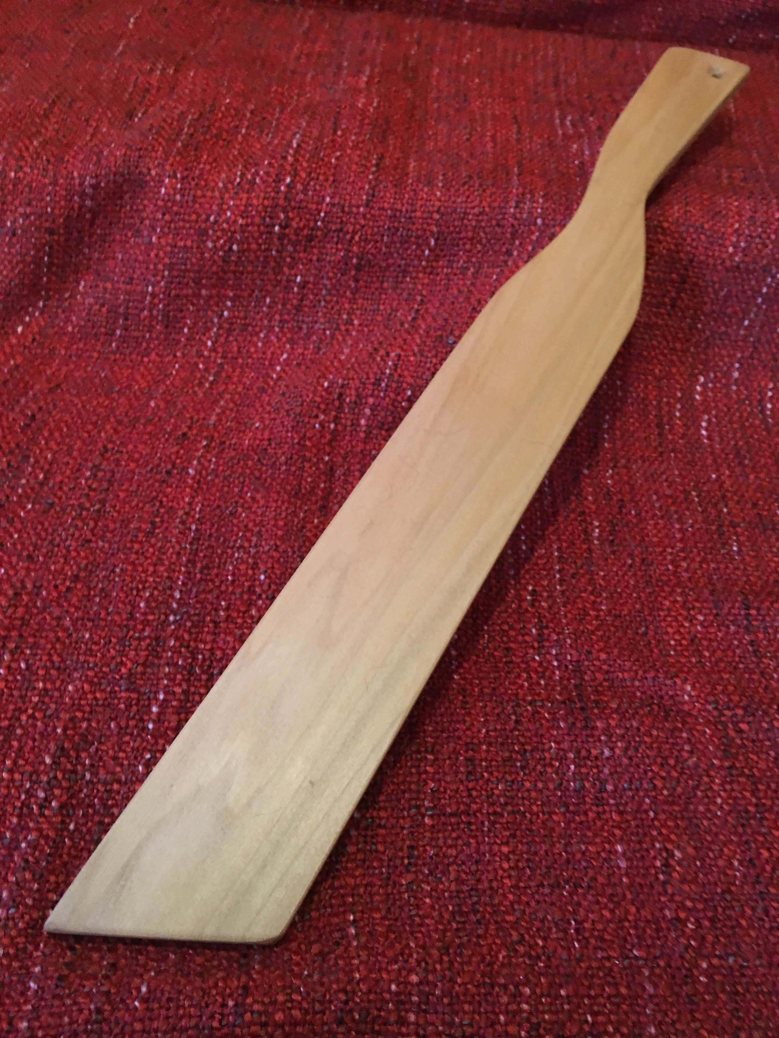Red Elm knife style spanking paddle - Carved Kink